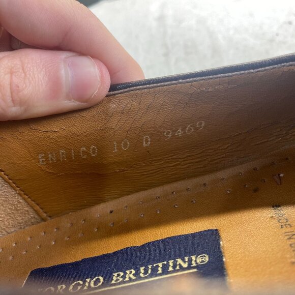 VTG Giorgio Brutini Shoes Mens Size 10D Brown Tassel Loafers Leather SlipOn 9469 main image 5